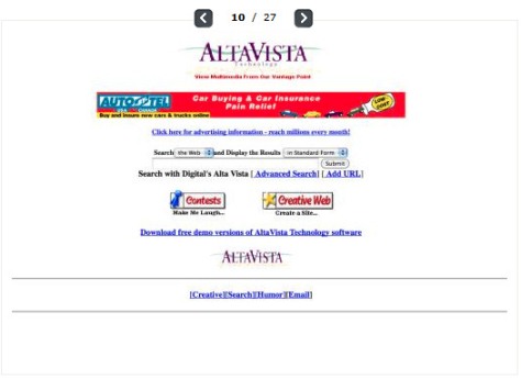 Blick zurück in eine andere Web-Welt: Atlavista gehört mittlerweile zu Yahoo.